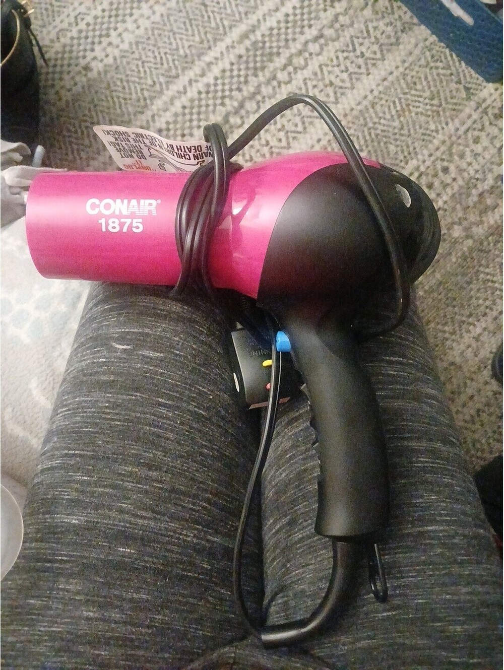 Conair 1875 Ceramic Hair Dryer Hot Pink 2 Heat / 2 Speed